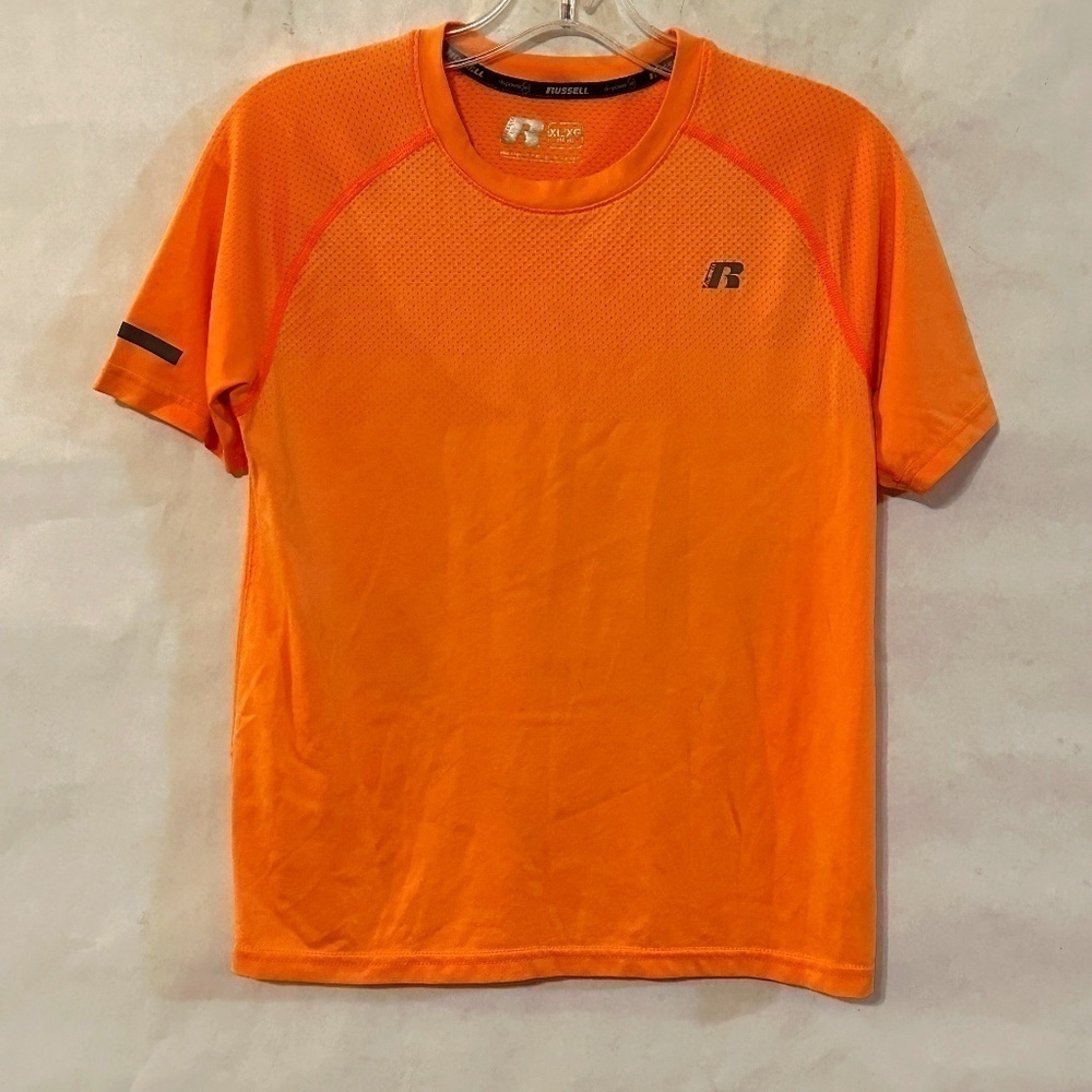 Russell Athletic Training Orange Workout Top T Shirt Tee